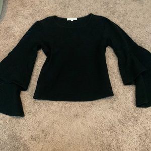 Black bell sleeved top